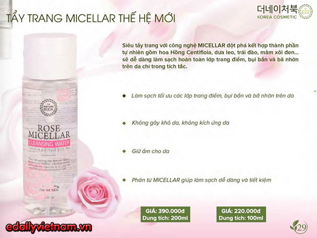 Cong Dung Cua Tay Trang Micellar The He Moi 100ml The Nature Book Edallyvietnam