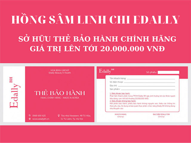 Hong Sam Linh Chi Edally Han Quoc So Huu The Bao Hanh Chinh Hang Tri Gia 20 Trieu Vnd