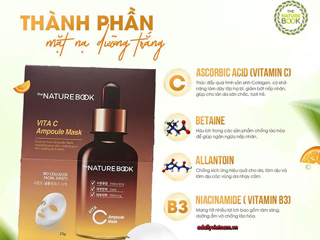 Thanh Phan Mat Na Duong Trang Vitamin C The Nature Book