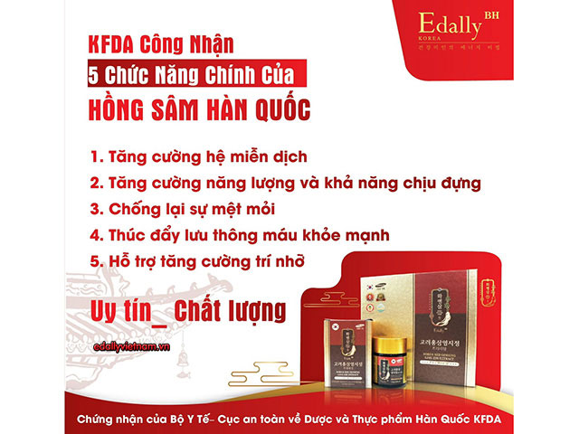 5 Tac Dung Cua Hong Sam Han Quoc Duoc Kfda Chung Nhan